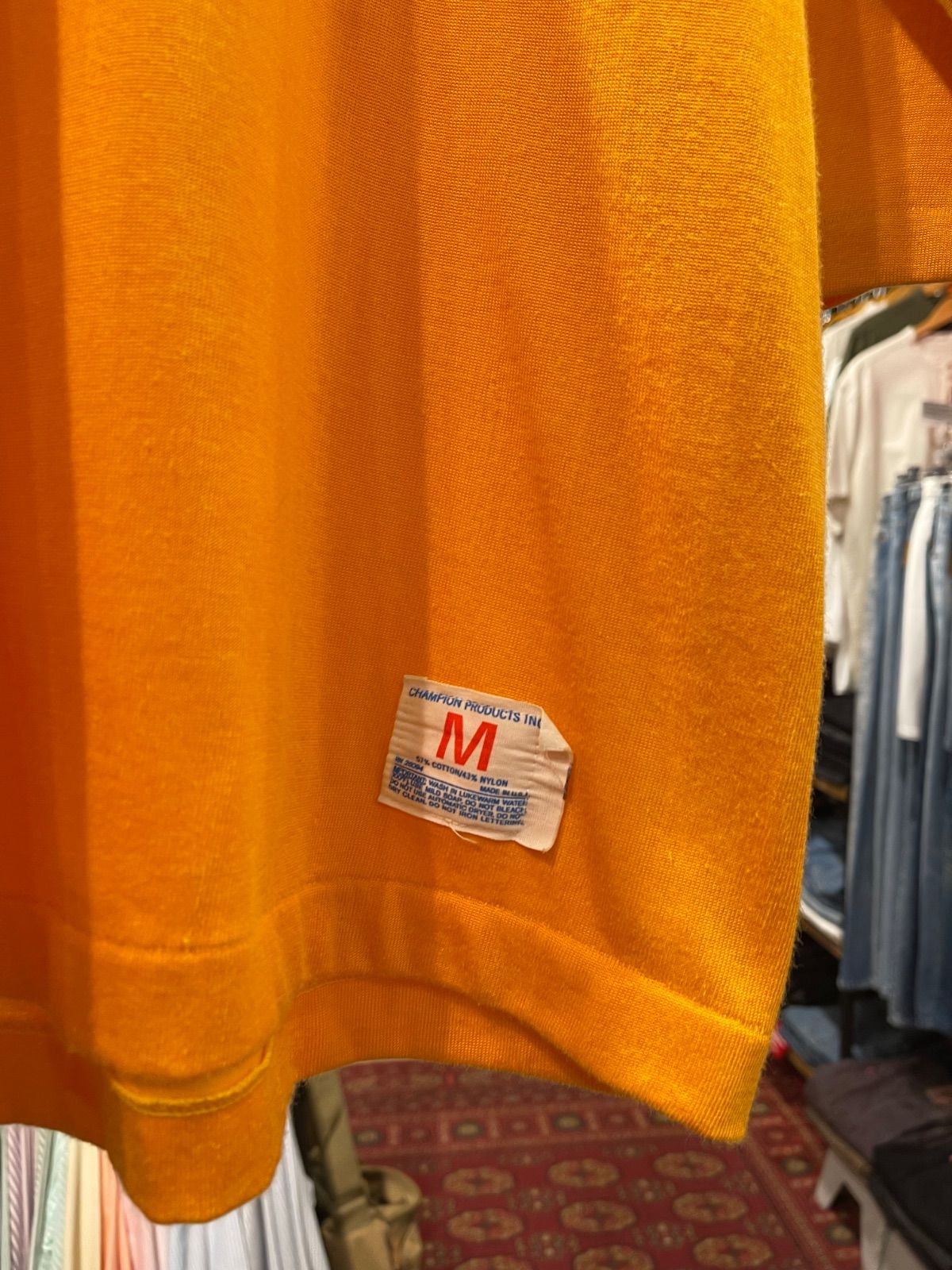 【 60’s~70’s USA製 / Champion Football Tee 】アメリカ製 チャンピオン フットボールTシャツ 3段プリント マスタード Mサイズ 【 60’s~70’s USA製 / Champion Football Tee 】アメリカ製 チャンピオン フットボールTシャツ 3段プリント マスタード Mサイズ