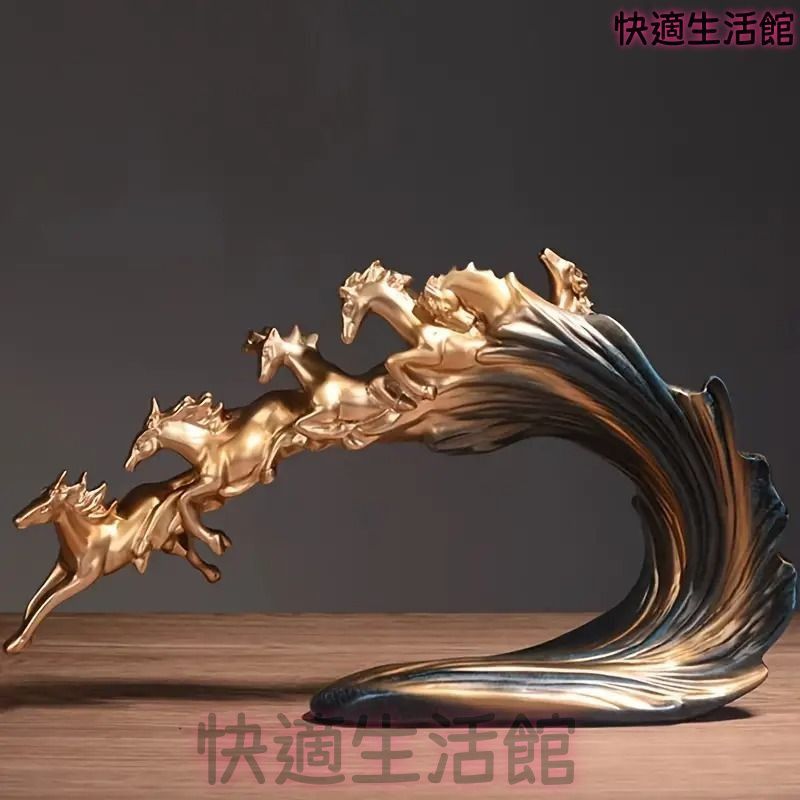 置物 装飾品 オブジェ オーナメント 馬 ウマ ホース 疾走 躍動 ゴールド 金メッキ 動物 アニマル 開運 金運 繁栄 おしゃれ かっこいい 高級感 ダイナミック 玄関 リビングルーム ダイニング 寝室 書斎 オフィス 卓上 デスク テーブル 棚 プレゼント