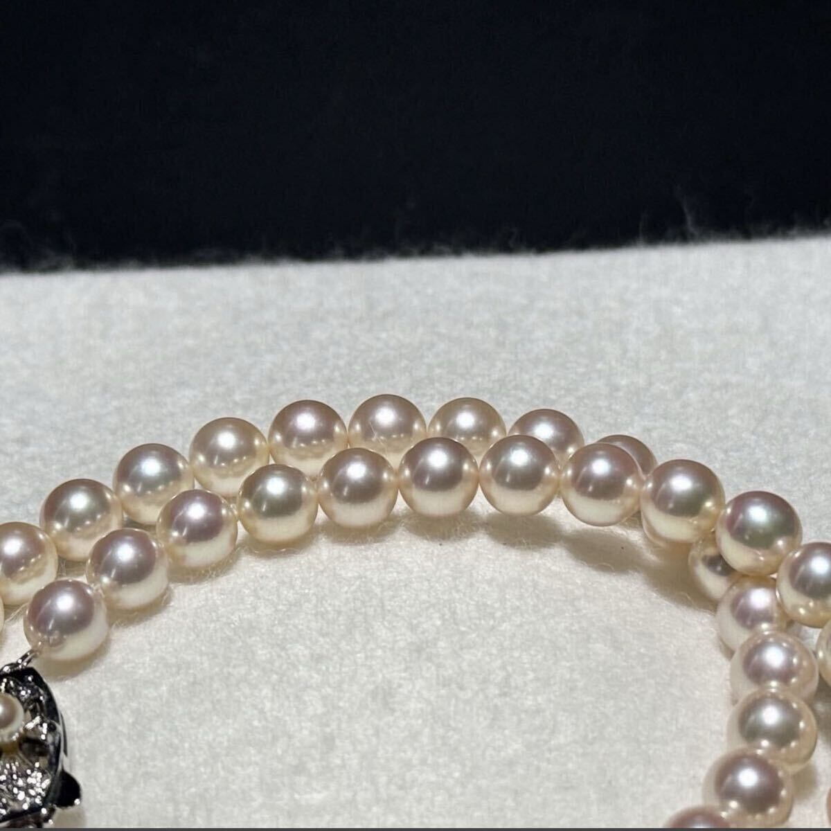 真科研【オーロラロゼ】アコヤ真珠 パールネックレス 7.04〜7.48㎜ 44㎝ 33.0g あこや 本真珠 SILVER pearl フォーマル 高級 SS247