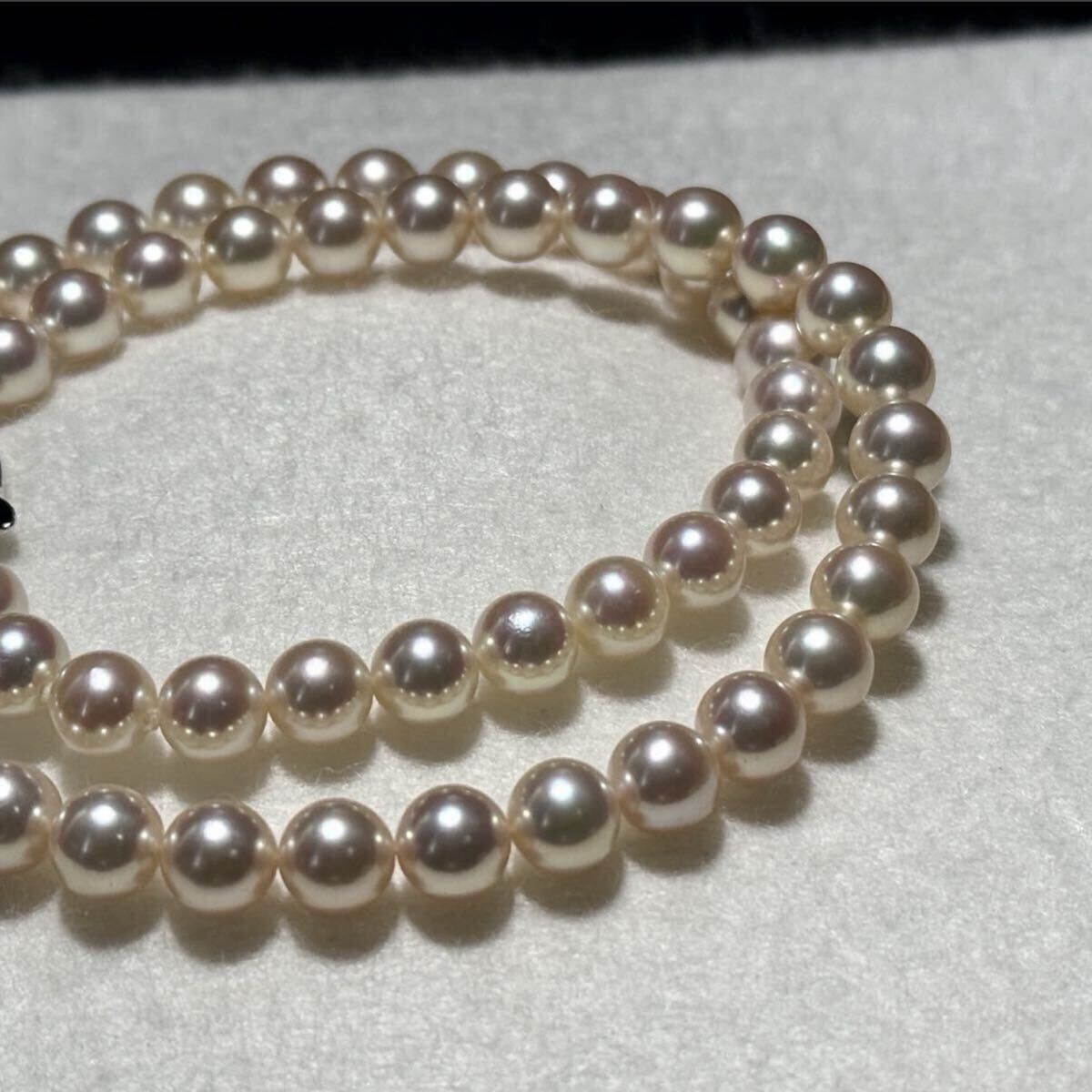 真科研【オーロラロゼ】アコヤ真珠 パールネックレス 7.04〜7.48㎜ 44㎝ 33.0g あこや 本真珠 SILVER pearl フォーマル 高級 SS247