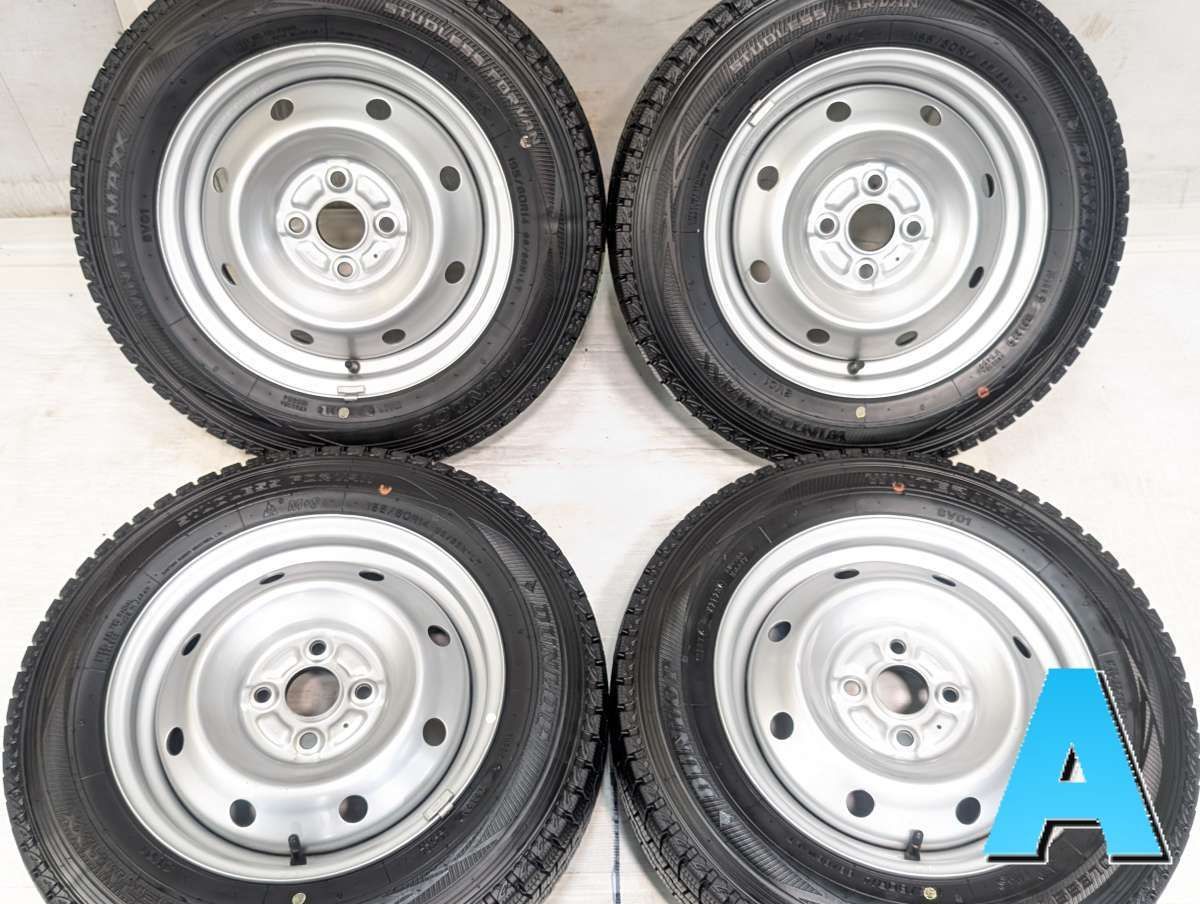 155/80R14 88/86N LT ダンロップ ウィンターマックス SV01 　 TOPY E45 14x5.0 100-4穴 中古タイヤ スタッドレスタイヤ ホイールセット 4本セット w14260711040 25,425円