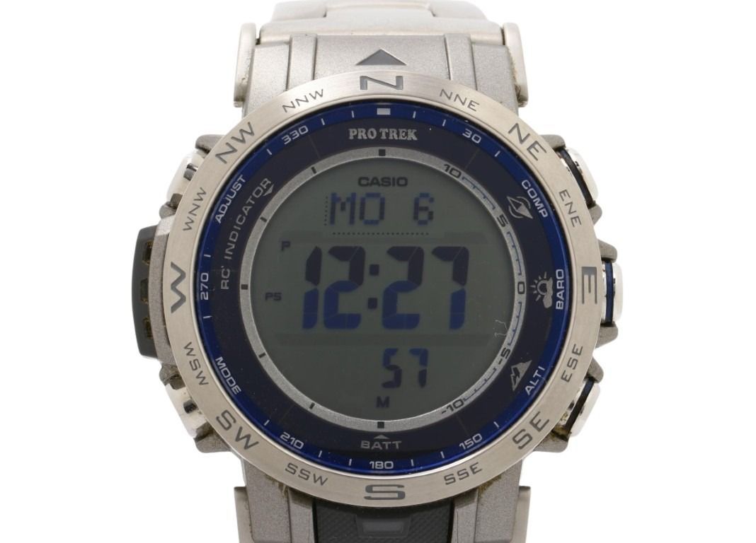 CASIO カシオ 時計 PRO TREK プロトレック Climber Line PRW-31YT-7JF ブラック シルバー系 樹脂／ステンレススチール チタンバンド メンズ デジタル 美品 26,718円