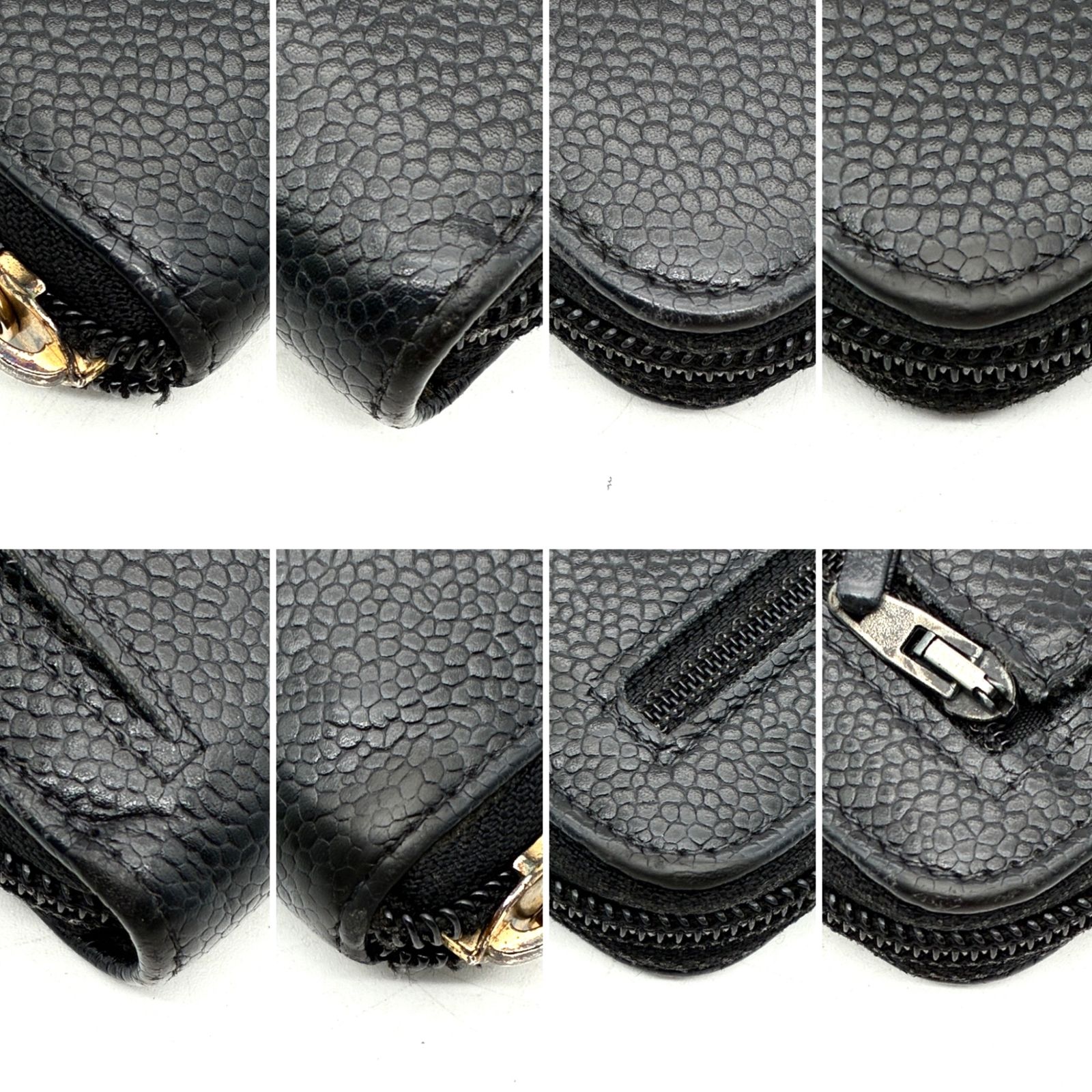 正規品 シャネル CHANEL ココマーク キャビアスキン ラウンド