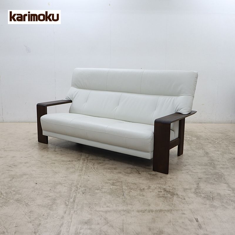 展示美品 Karimoku カリモク chitano チターノ ダンテ2 W15403K 3Pソファ/3人掛けソファ/トリプルソファ ホワイト 25万