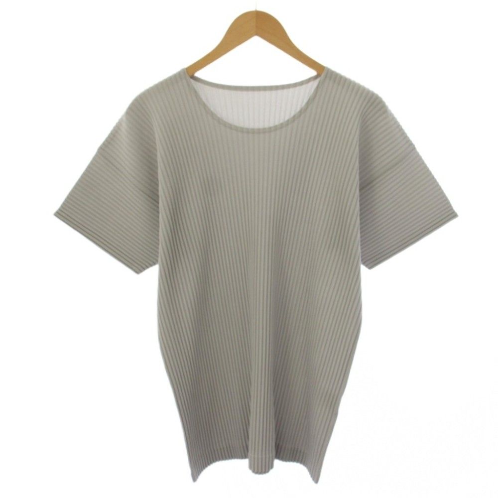 オムプリッセイッセイミヤケ HOMME PLISSE ISSEY MIYAKE Basic プリーツ Tシャツ カットソー 半袖 4 グレー HP37JK320 /BM