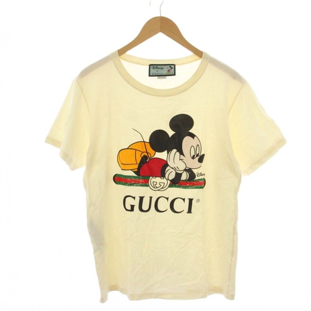グッチ GUCCI × Disney Tシャツ カットソー 半袖 プリント XS ベージュ 492347 XJB7W /BM
