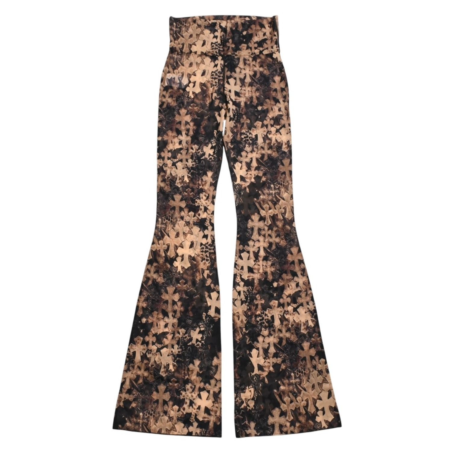 新品未使用品 CHROME HEARTS クロムハーツ Cemetery Cross Mesh Lace Flare Long Pants セメタリークロス フレアパンツ XSサイズ 中古 4a006030 297,000円