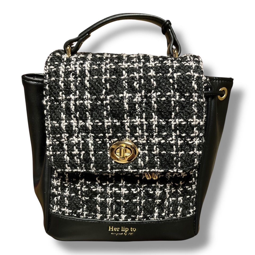 未使用 タグ付き Her lip to ハーリップトゥ Tweed Mini Backpack ミニ