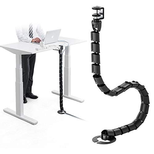 サンワダイレクト 昇降デスク用 ケーブルカバー クランプ式 137cm 配線カバー ケーブルガイド ブラック 1個 200-CA039t 4afbb1e6