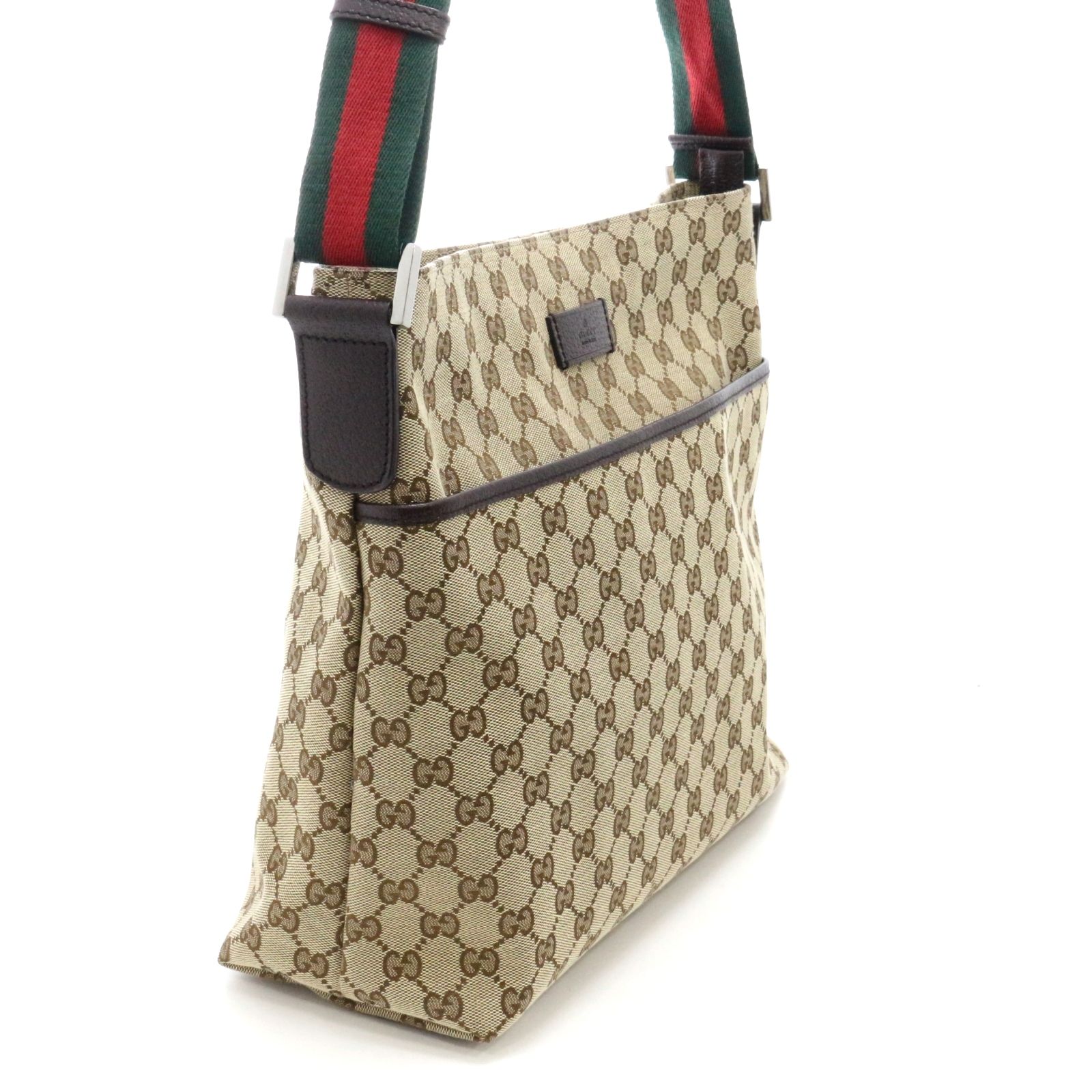 GUCCI グッチ シェリーライン GGショルダーバッグ  189781 ショルダーバッグ_x000D_
 GGキャンバス ブラウン メンズ【中古】473 GUCCI グッチ シェリーライン GGショルダーバッグ 189781 GGキャンバス