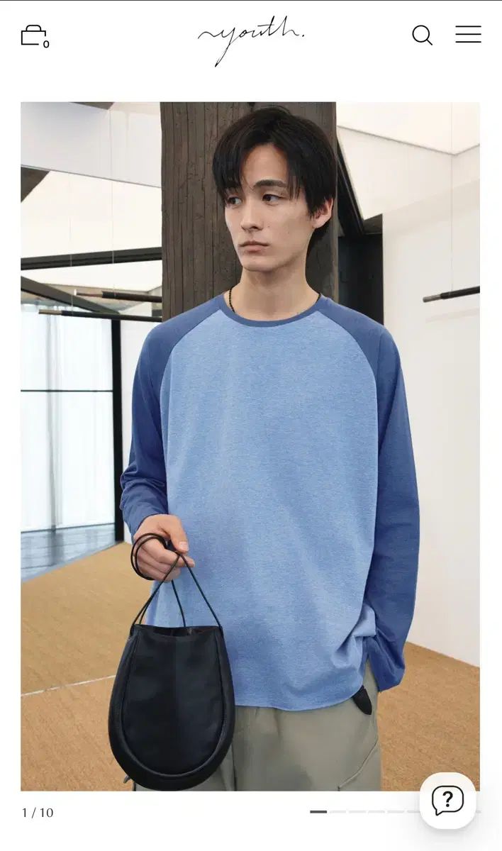 M ユース Youth カットオフ ラグラン Tシャツ (ブルー ベージュ) 9,343円