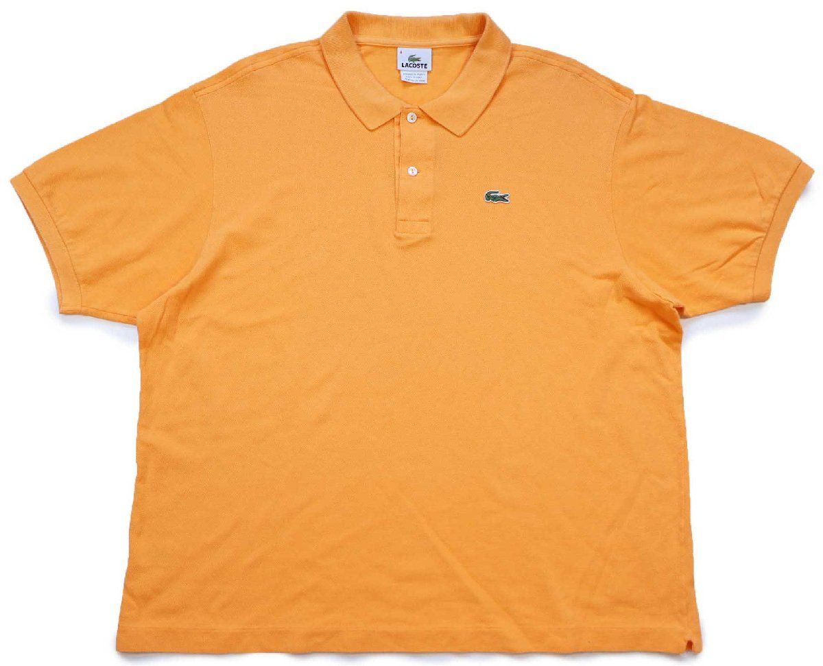 00s LACOSTEラコステ ワンポイント コットン 鹿の子 ポロシャツ 薄オレンジ 8★283 特大 オールド フレンチ ユーロ ビッグサイズ 6,715円