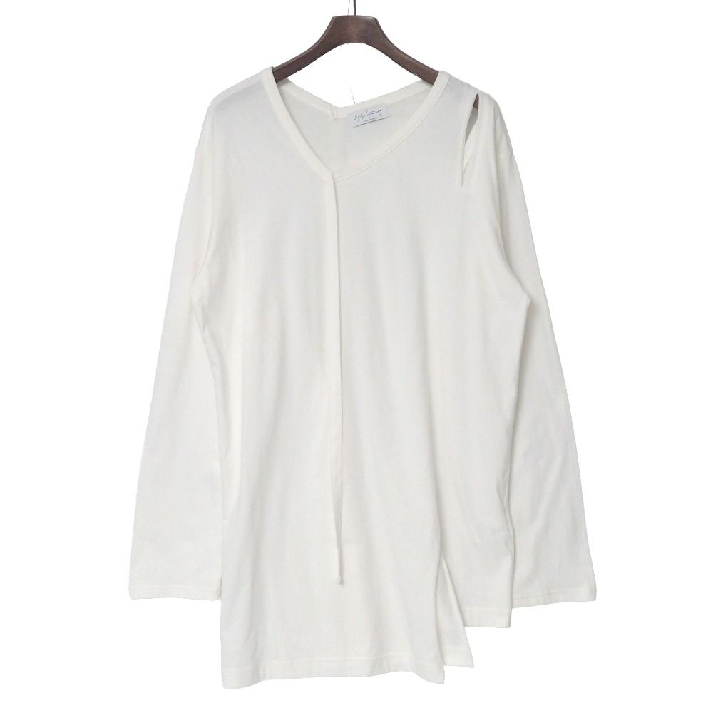 2025SS■Yohji Yamamoto POUR HOMME ヨウジヤマモトプールオム SINGLE JERSEY BINDER V NECK LONG SLEEVE カットソー サイズ3 長袖 Vネック ブランド古着【中古】20260730/RB0179