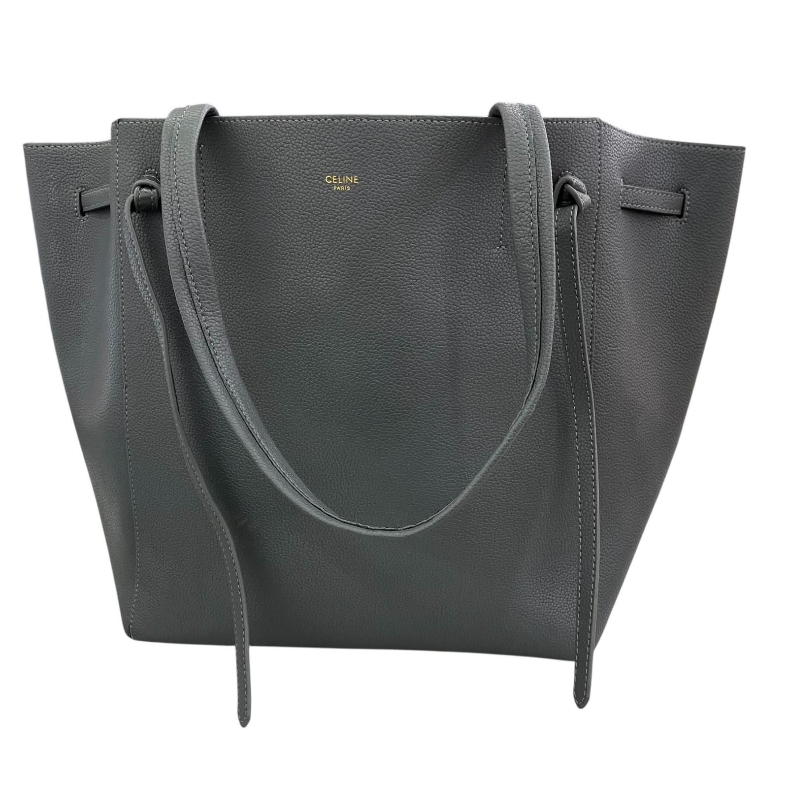 199990 CELINE セリーヌ トートバッグ グレー レザー カバファントムスモール トートバッグ レディース