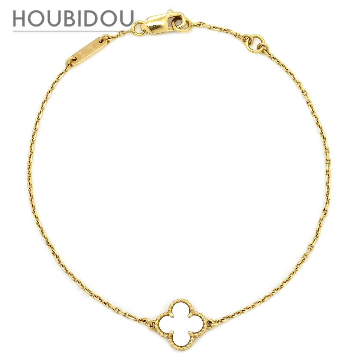 ヴァンクリーフアーペル Van Cleef & Arpels ブレスレット スウィート アルハンブラ パールホワイト×イエローゴールド K18 18金 パール VCARF68800 【箱】【中古】