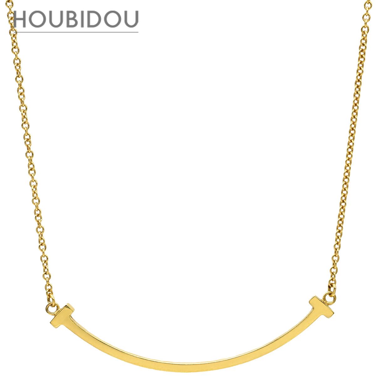 ティファニー Tiffany & Co ネックレス Tスマイル ペンダント スモール イエローゴールド T＆Co. T smile K18YG Au750 18K 18金 60011679【中古】