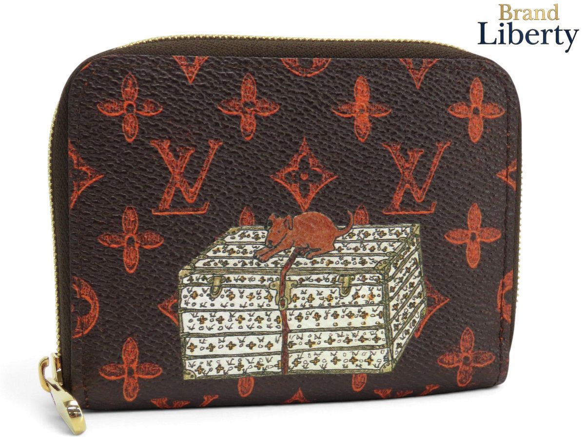 【限定超美品】ルイヴィトン LOUIS VUITTON トランスフォームド モノグラム キャットグラム ジッピー コインパース コインケース 小銭入れ カードケース パスケース 名刺入れ ダークブラウン オレンジ PVC レザー M63883