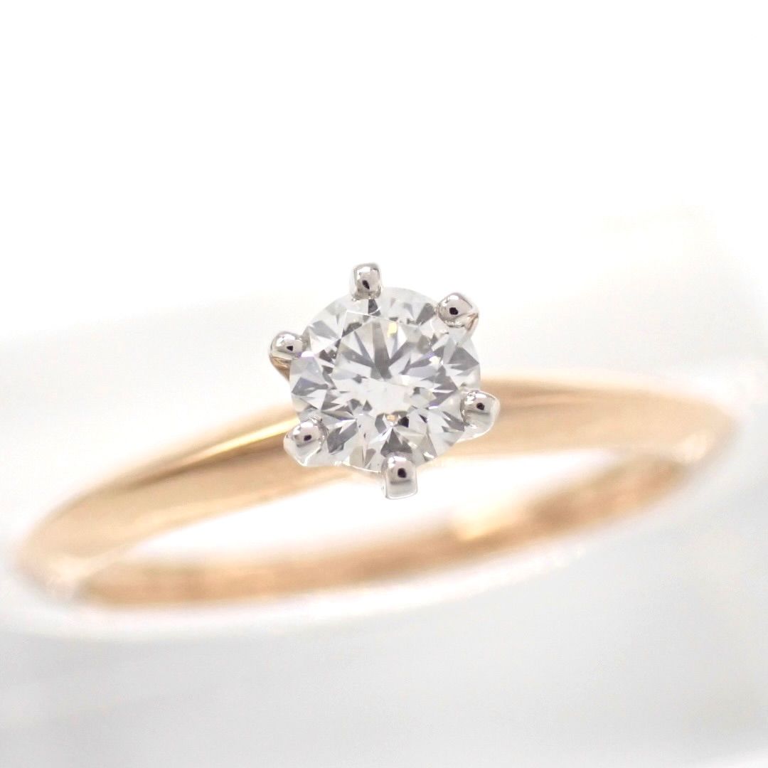 仕上げ済 ティファニー 9号 0.26ct ソリティア ダイヤ G SI1 3EX リング 750 K18 Pt950 5168 76,890円