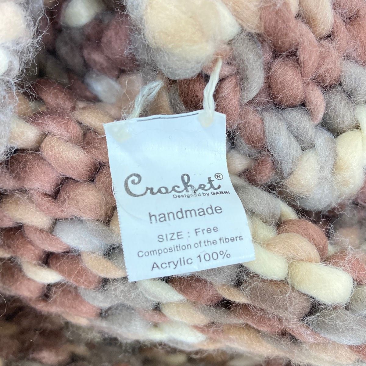 美品 Crochet/クロッシェ ニット帽 ポンポン付 アクリル100