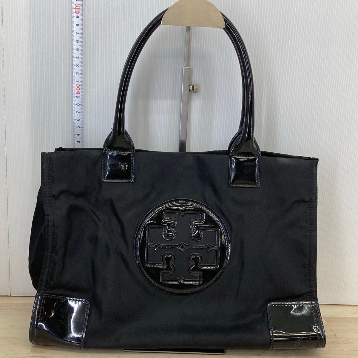 トリーバーチ トートバッグ/ハンドバッグ ブラック ナイロン×エナメル