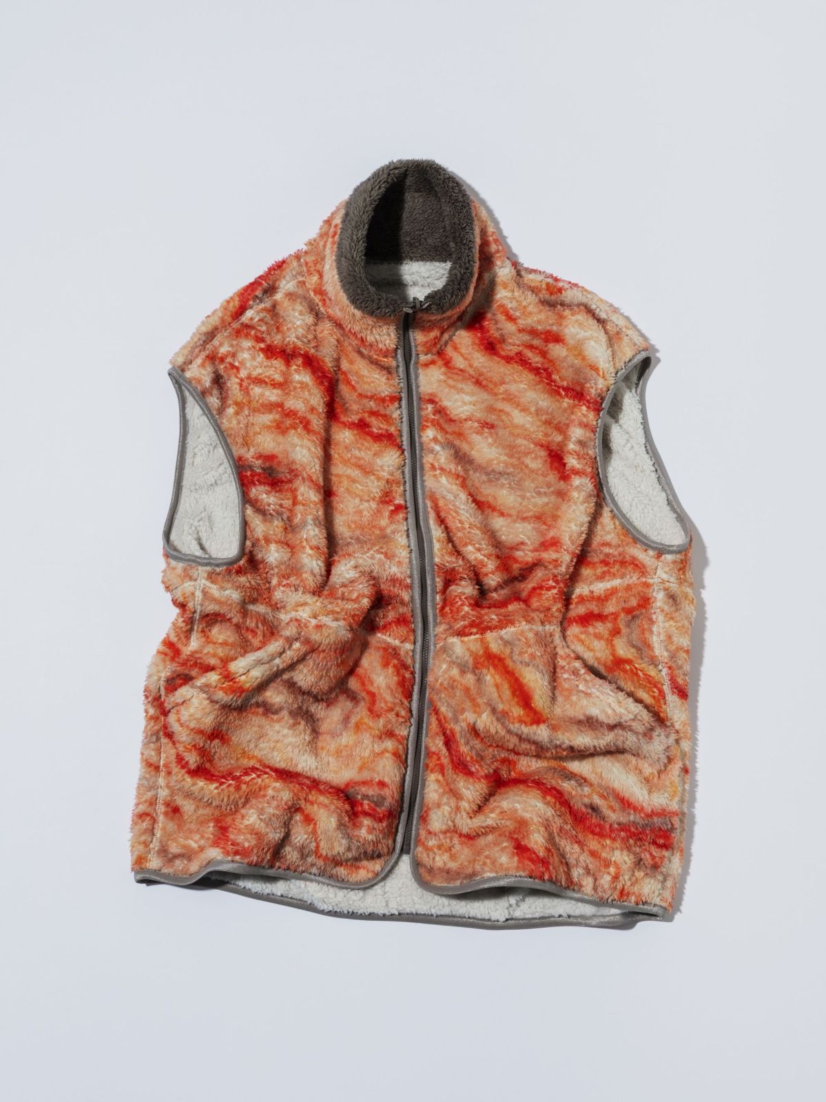 10月下旬発送予定 MEYAME メヤメ PRINT SOLID REVERSIBLE FLEECE VEST MEY-2510 ORANGE リバーシブル フリースベスト 26,499円