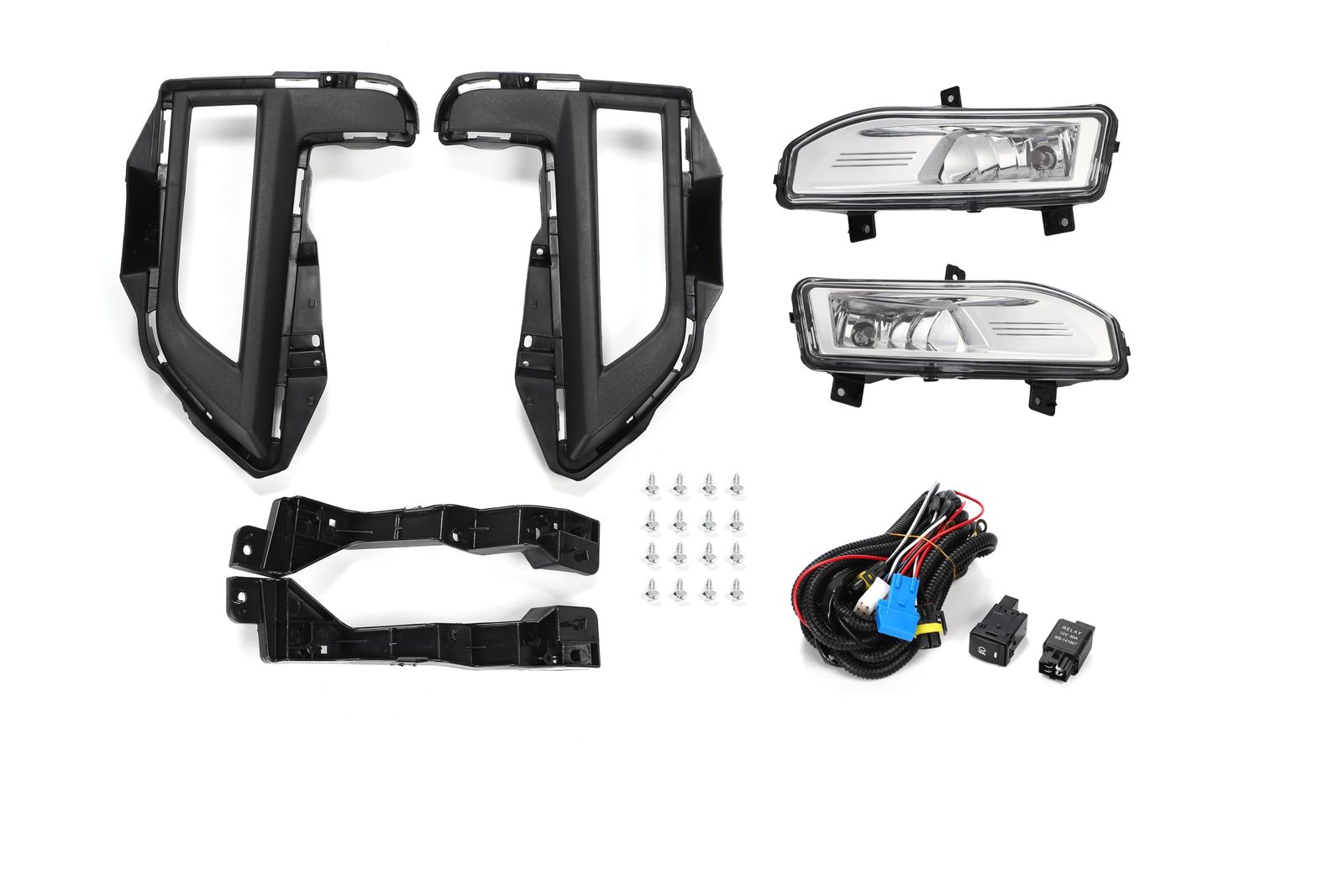 [gu.te-nam.net] 日産 エクストレイル 対応 2017- 後期 フォグランプ 左右セット LED/X-TRAIL フロント バンパー フォグライト ベゼル カバー NT32 HT32 HNT32 汎用 社外品