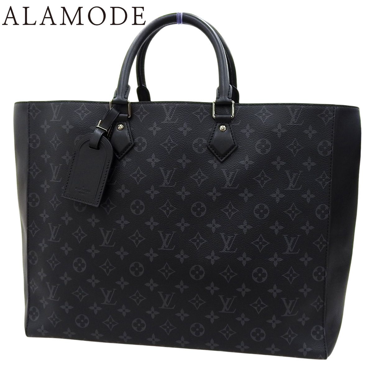 루이 비통 (Louis Vuitton) 모노그램 이클립스 그랑삭 비즈니스 백/브리프케이스 토트백 모노그램 이클립스 블랙 그레이 건메탈 하드웨어 M44733 남성용 408021879 [중고] [알라 모드]