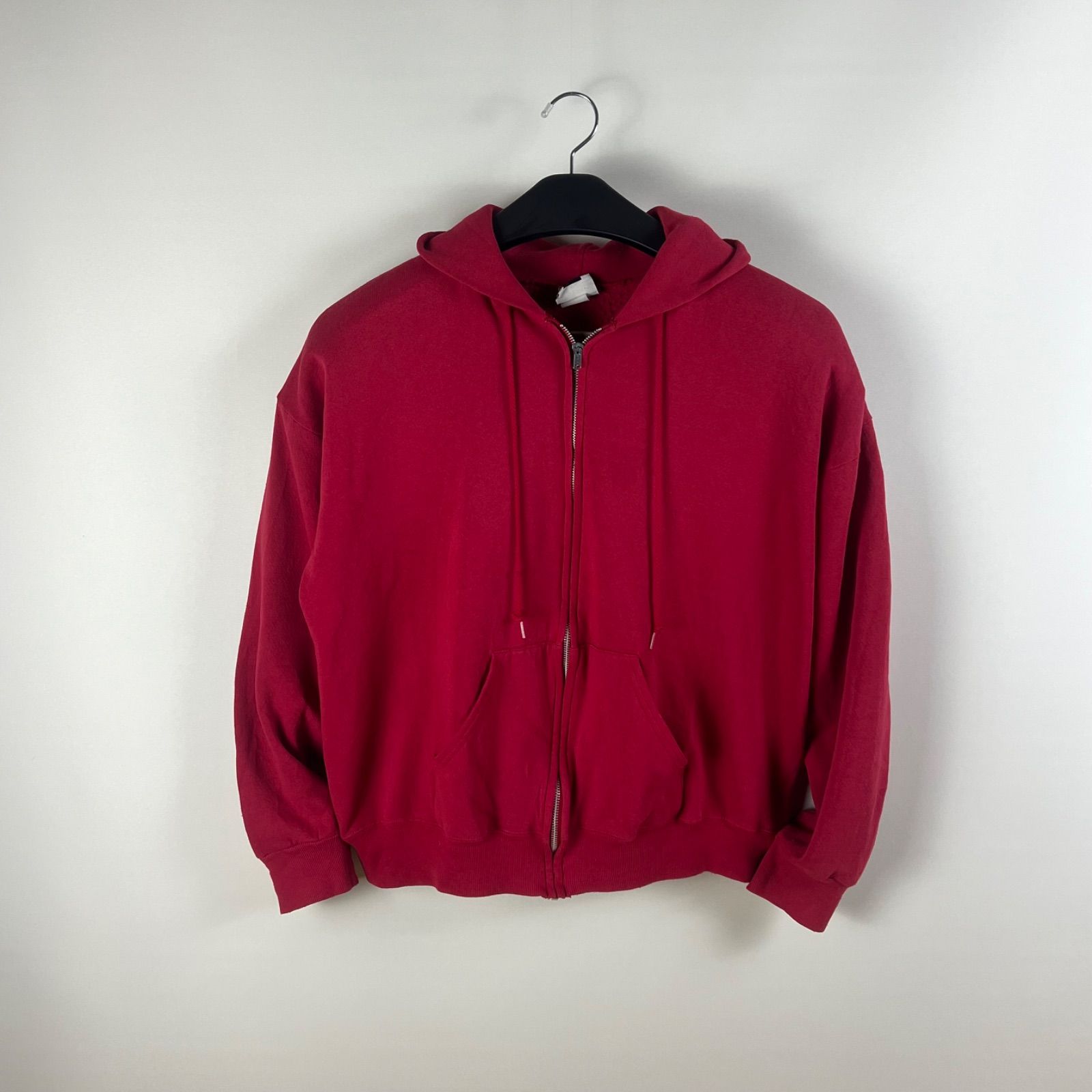80's ヴィンテージフェードジップアップパーカー赤80s Lee 80s USA vintage zip hoodie XL RED リー ジップパーカー アメリカ