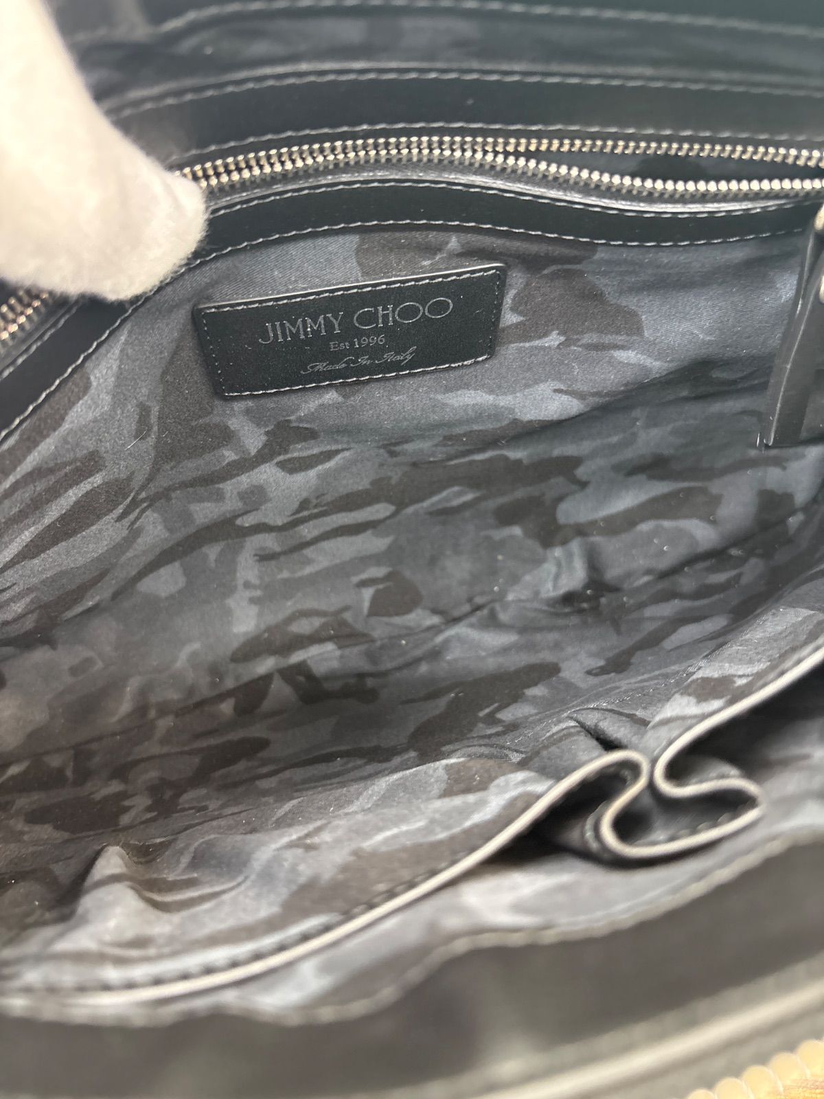 JIMMY CHOO ジミーチュウ スターエンボス クラッチバッグ 星 ブラック