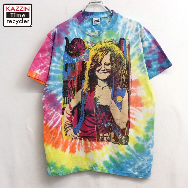 90s USA製 vintage ジャニス・ジョプリン Anvil タイダイ柄 バンドTシャツ メンズ 表記Lサイズ