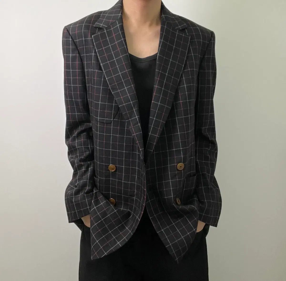10FW Vivienne Westwood ヴィヴィアン・ウエストウッド マン CHECK ダブル ブレスト ブレーザー 50