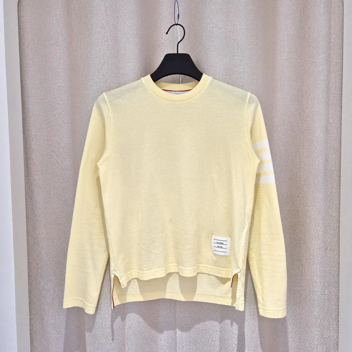 トムブラウン ジャージ 斜めボーダー ロングスリーブ Tシャツ イエロー
