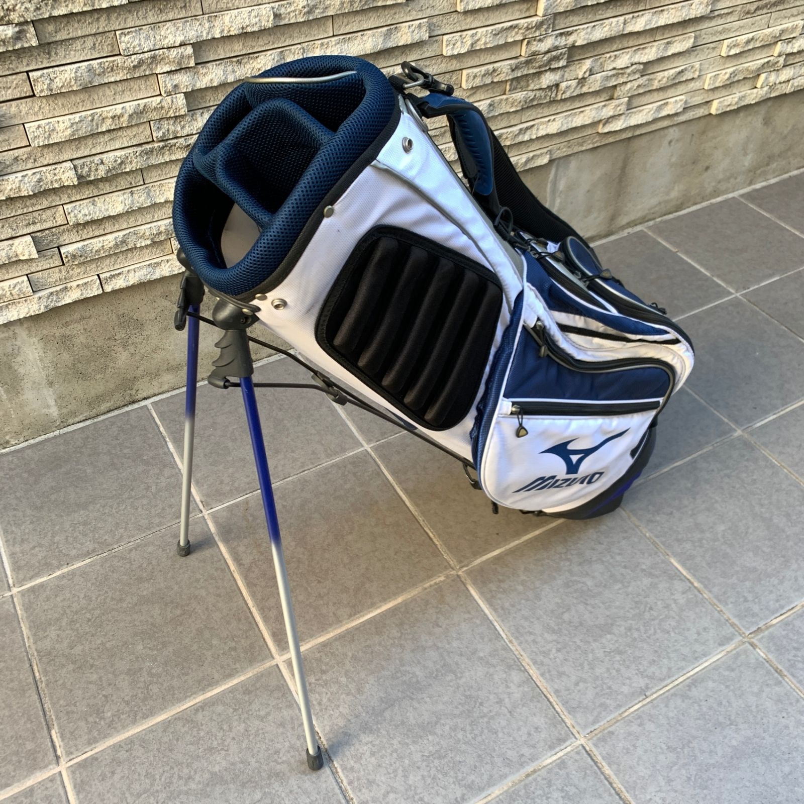 ◆◆ミズノ スタンド式キャディバッグ 青×白：C000878-001◆◆ ◇◇ミズノ スタンド式キャディバッグ 青×白：C000878-001◇◇ - メルカリ