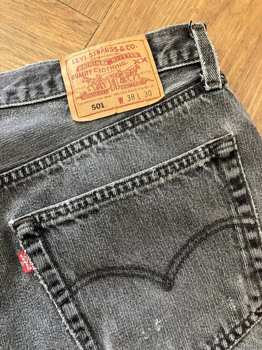 N197 usa 90s リーバイス 501 ブラックデニム グレー