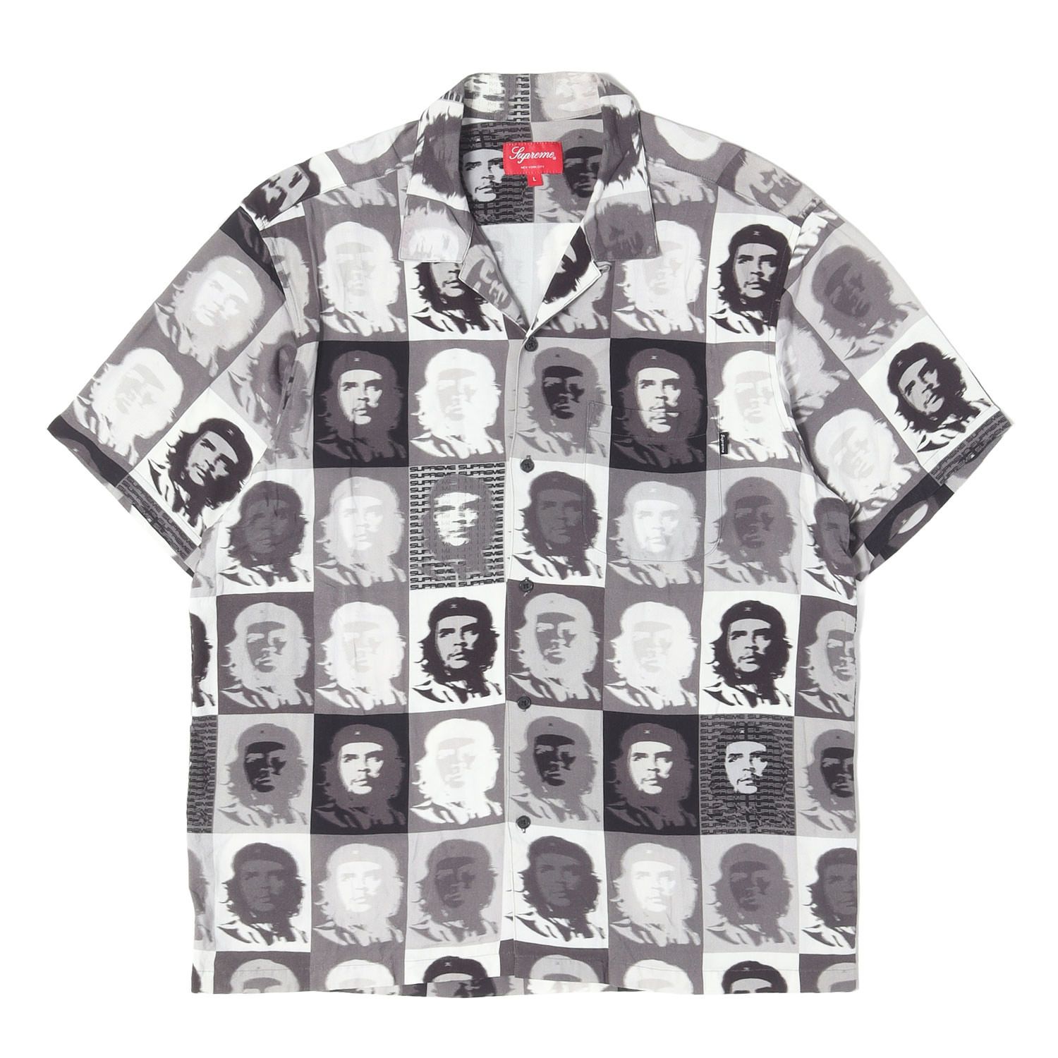 Supreme シュプリーム シャツ ブラック サイズ:L 20SS チェ・ゲバラ レーヨン オープンカラー 半袖シャツ Che Rayon S/S Shirt トップス カジュアルシャツ【メンズ】【中古】