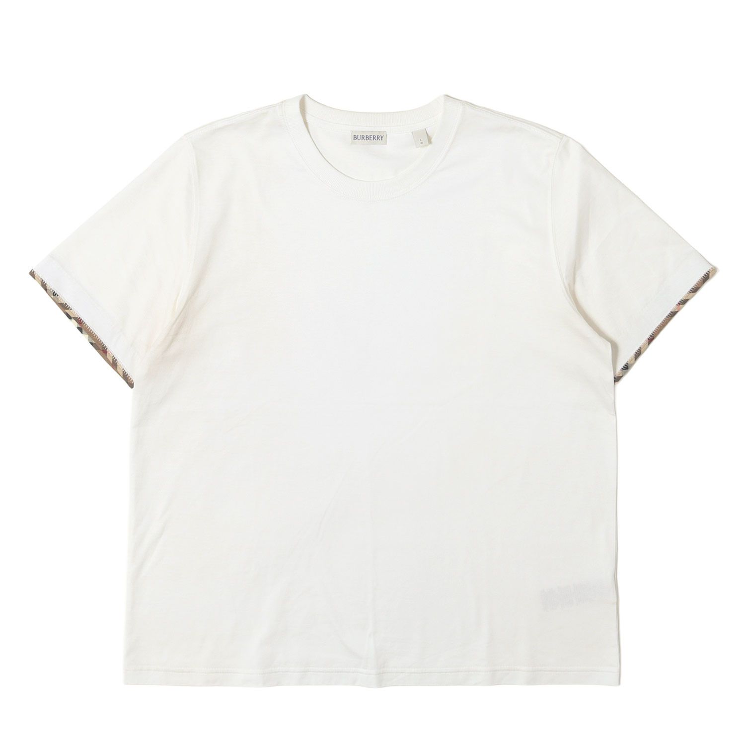 BURBERRY LONDON バーバリー ロンドン Tシャツ ホワイト 白 サイズ:L ノバチェック リンガー Tシャツ トップス カットソー 半袖【メンズ】【中古】 13,475円