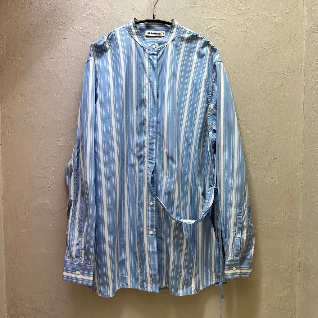 JIL SANDER ジルサンダー 18SS Striped band-collar shirt 長袖シャツ