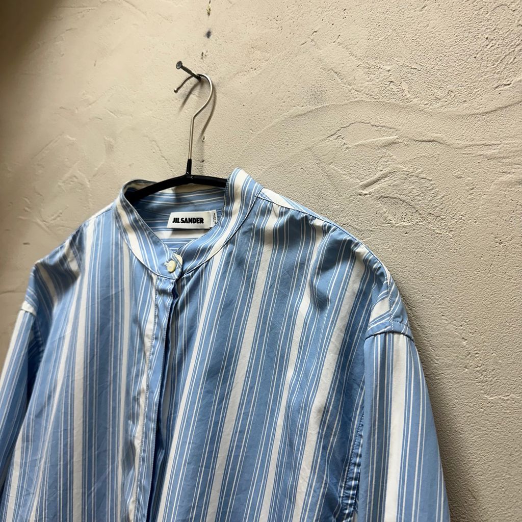 新品☆18SS JIL SANDER ジルサンダー  バンドカラーシャツ JIL SANDER ジルサンダー 18SS Striped band-collar shirt 長袖シャツ