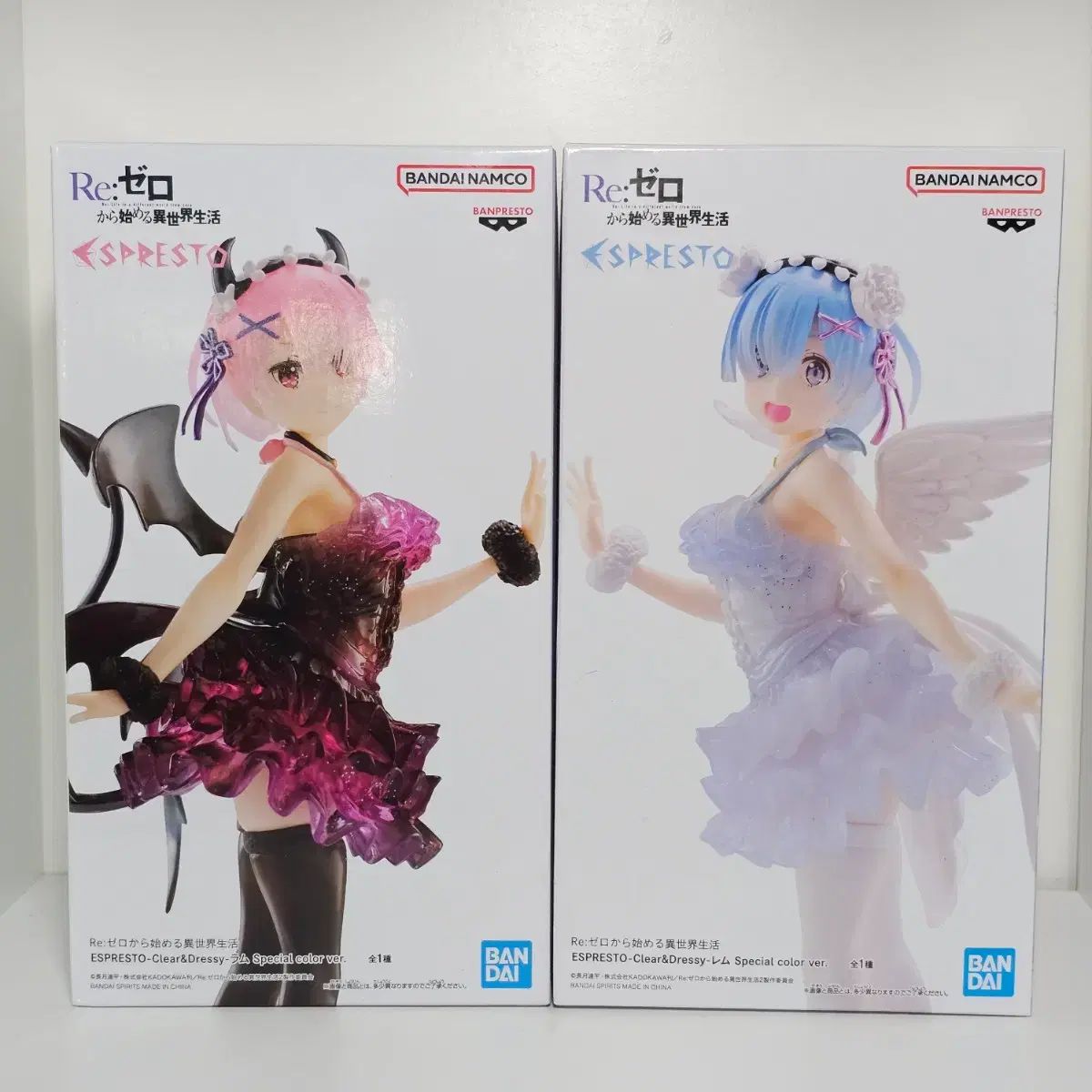 未開封 まとめ リーゼロ レム ラム エンジェル 天使 悪魔 フィギュア エスプレスト clear&dressy スペシャルカラー クリア ドレッシー