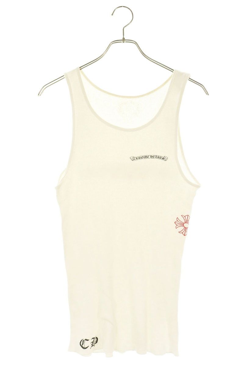クロムハーツ RIB TANK バックスクロールロゴプリントタンクトップ メンズ L