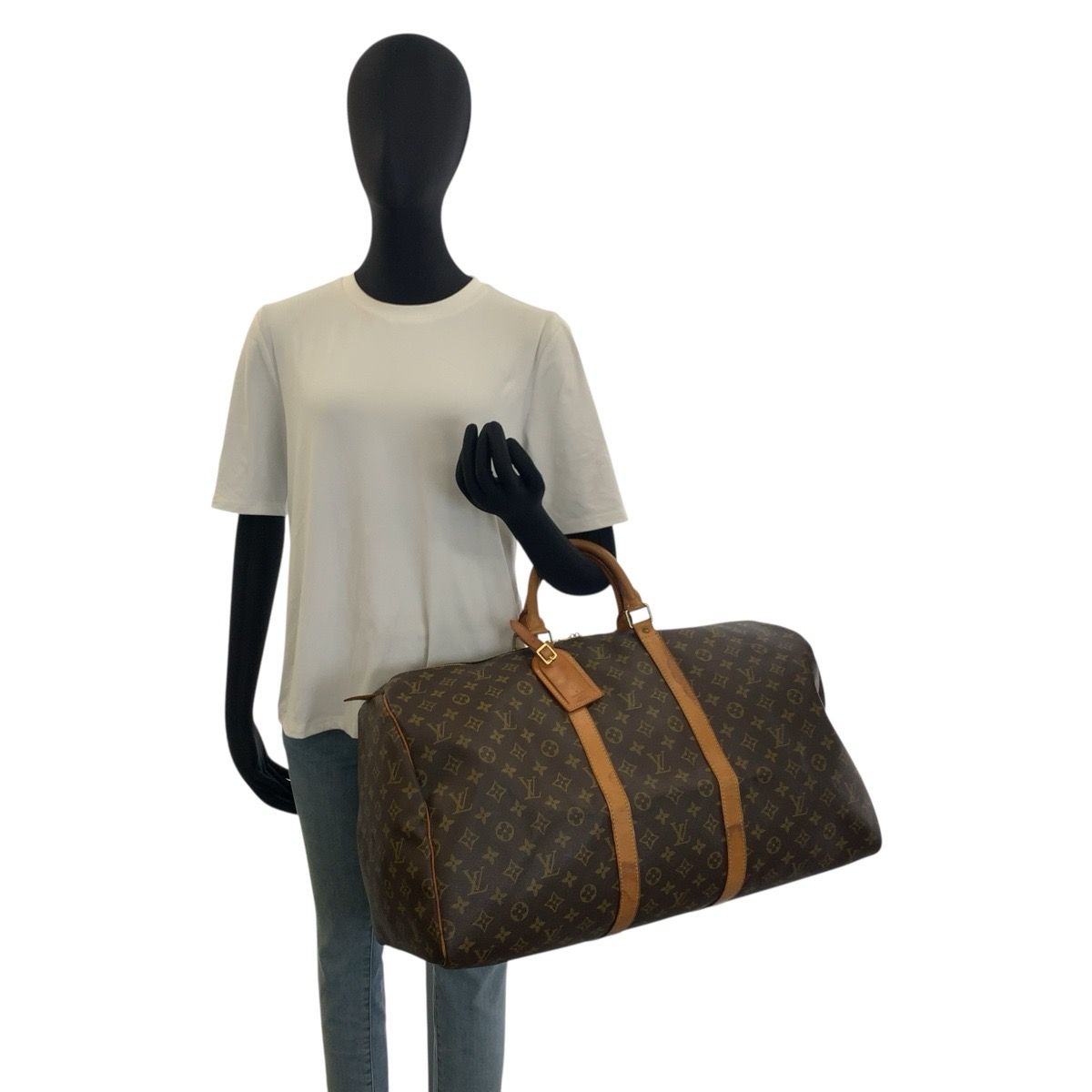 LOUIS VUITTON ルイヴィトン モノグラム キーポル55 ブラウン ゴールド