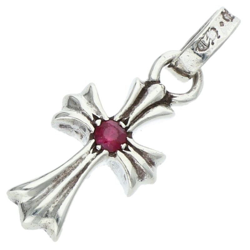 クロムハーツ CRS BBYFAT RUBY/ベイビーファット 1ルビー/チャーム/シルバーネックレストップ メンズ