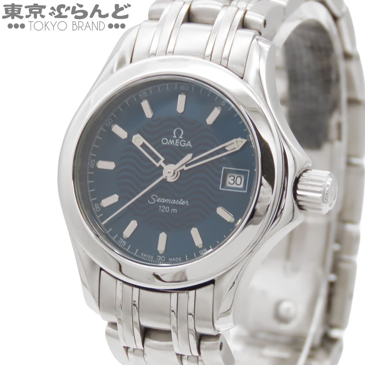 オメガ OMEGA シーマスター 120 2571.81 ブルー SS 腕時計 レディース クォーツ 電池交換 仕上済 101868638