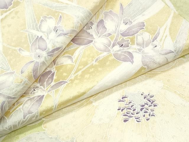 平和屋着物●上質な小紋　草花文　暈し染め　正絹　逸品　CABI3340yc