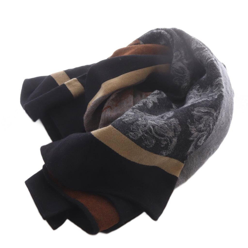 ジバンシィ GIVENCHY ストール ショール ブランケット ロゴ 総柄 黒 ブラック
