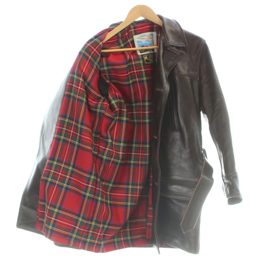 【雰囲気抜群】AERO LEATHER カーコート　馬革　ホースハイド　ブラック エアロレザー AEROLEATHER カーコート レザーコート ホースハイド 馬革