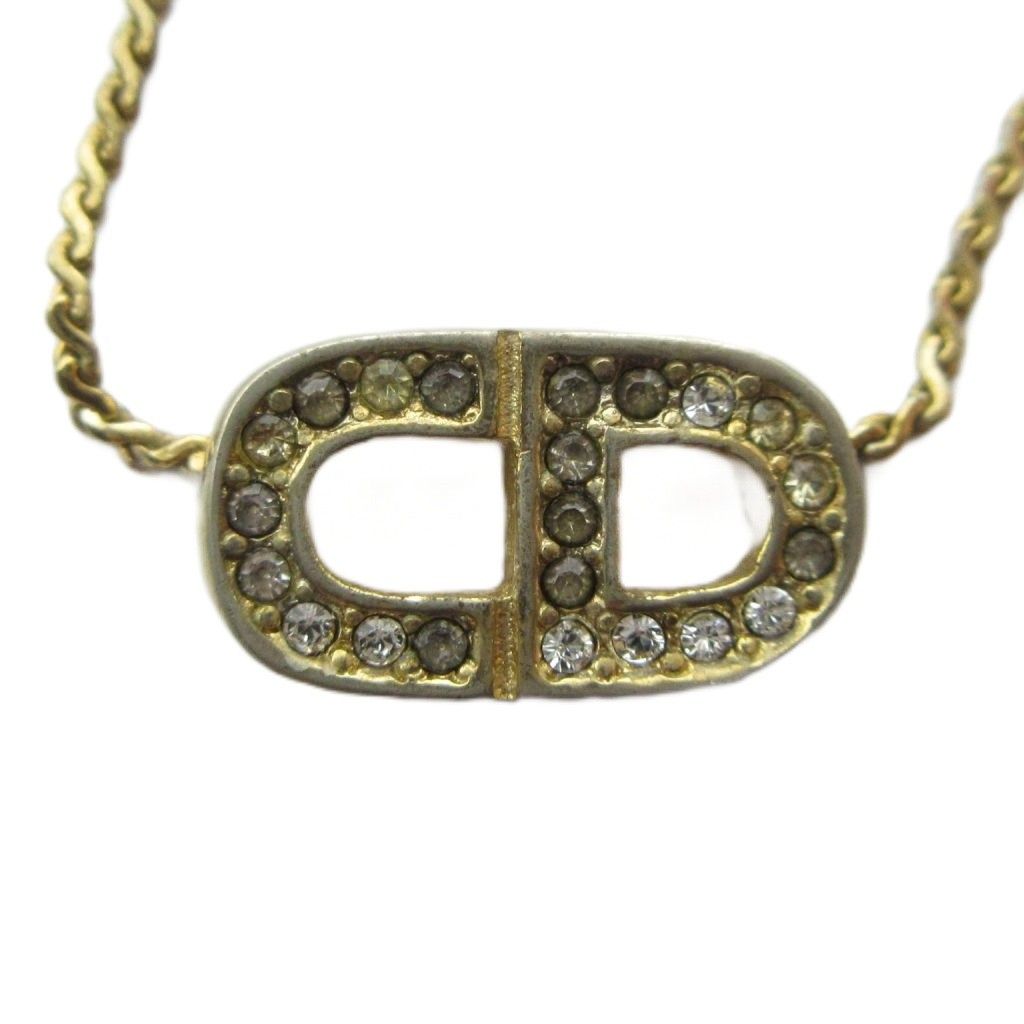 クリスチャンディオール Christian Dior ネックレス ロゴ ラインストーン アクセサリー ペンダント ゴールド色 ■GY18 /MQ ■OH 10,008円