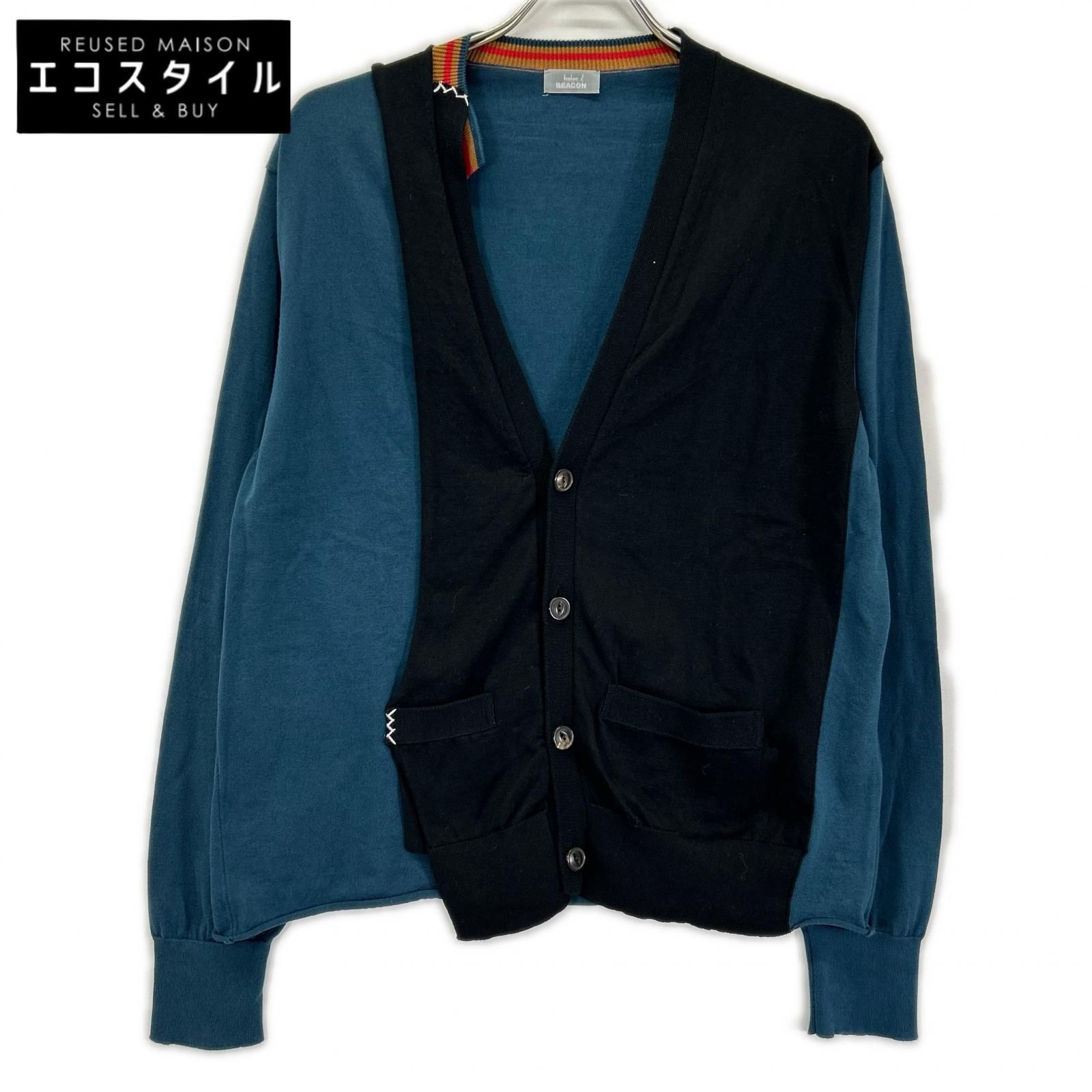 kolor BEACON　カラー ビーコン　25SBM-NO2331 BEACON ブラック×ブルー ニット 23,681円