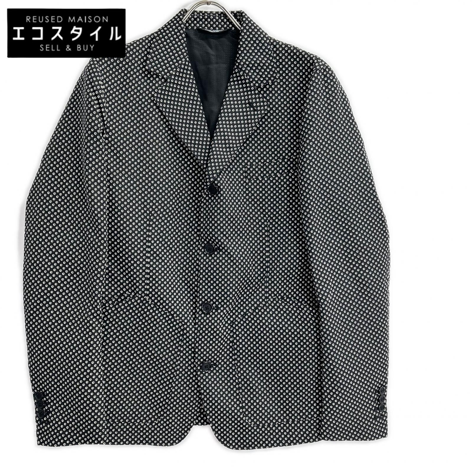 DOLCE&GABBANA　ドルチェアンドガッバーナ　G2IN2T ブラック ドット総柄 テーラードジャケット　46