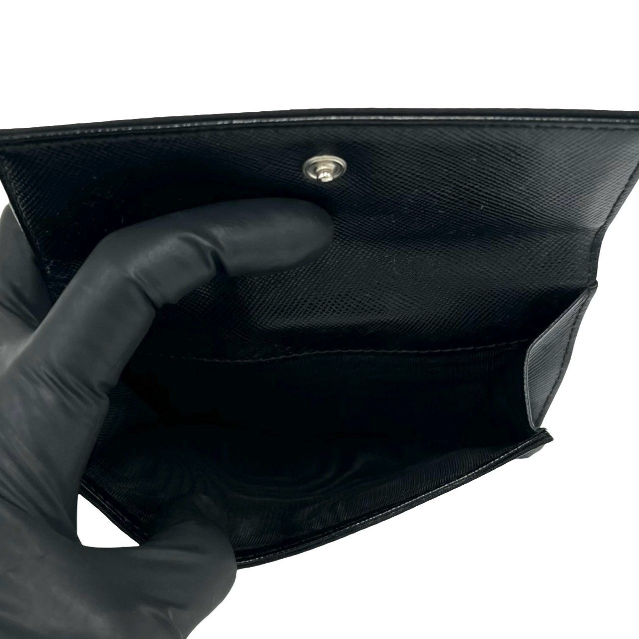 極 美品 希少品 PRADA プラダ 三角ロゴ 金具 ナイロン 二つ折り財布